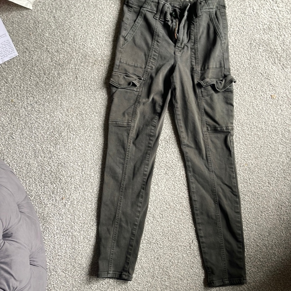 American Eagle High Rise Jegging, Green, Size 8